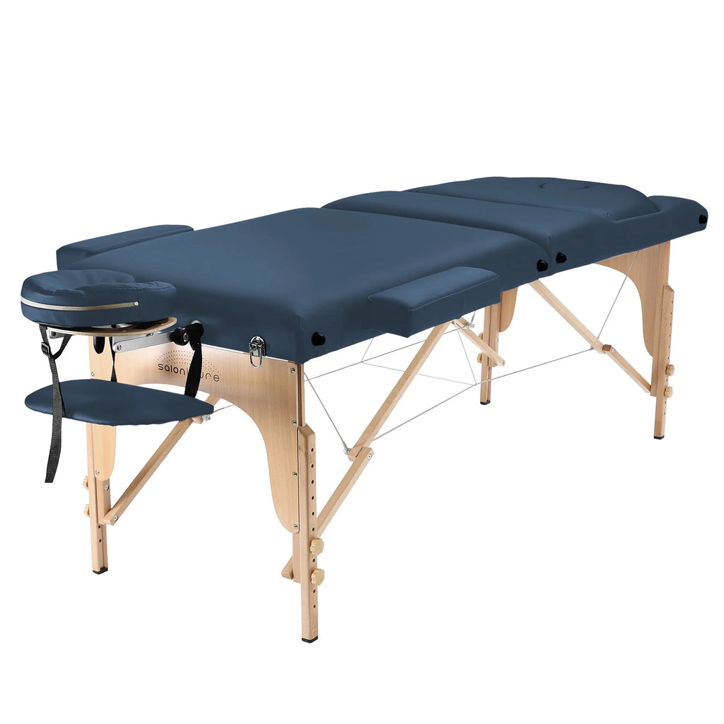 Blue Portable Massage Table with Backrest F644