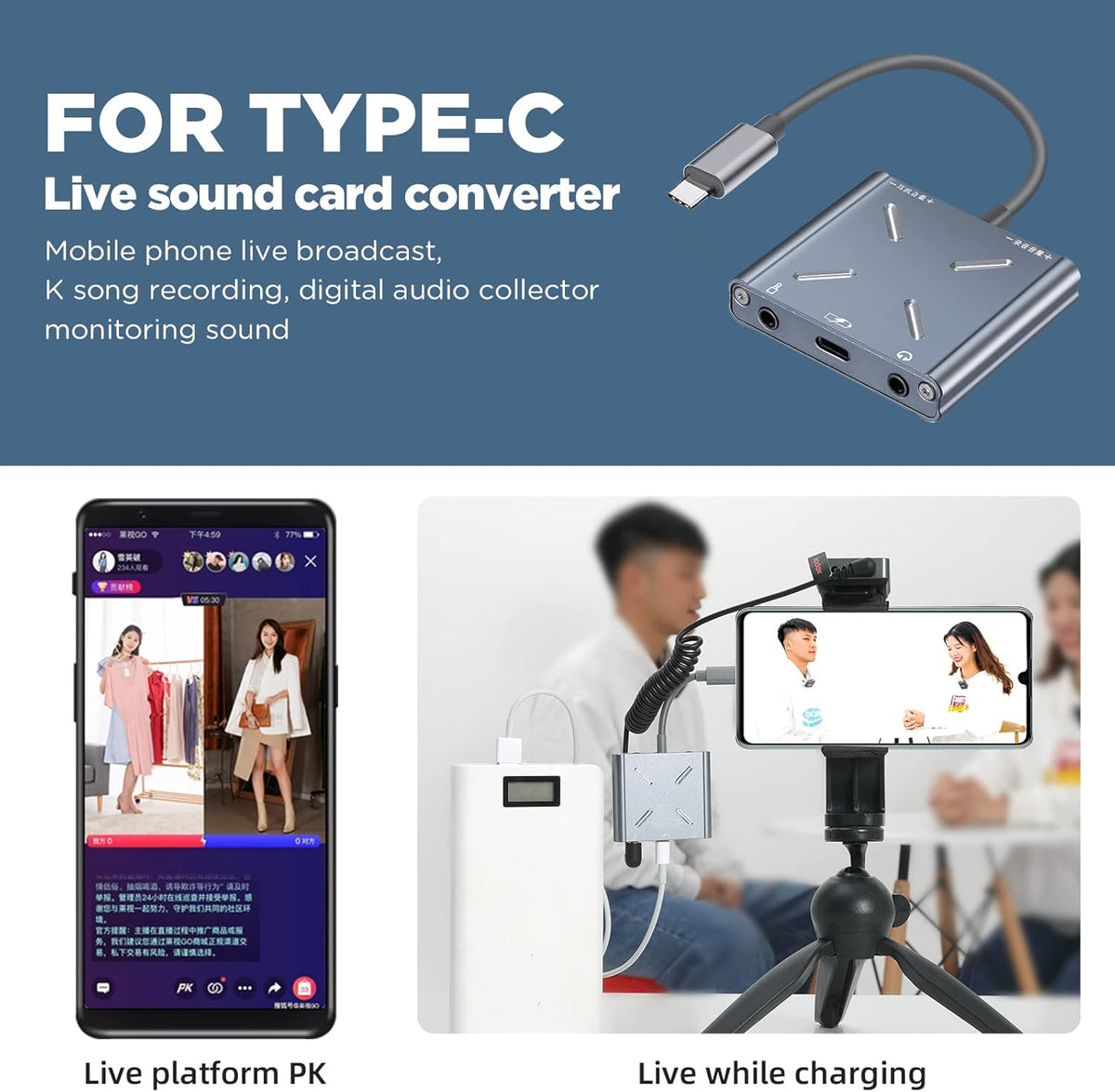 Wireless Lavalier Microphone System, 2.4GHz Dual Channel Lapel Mic with Charging Case O58008