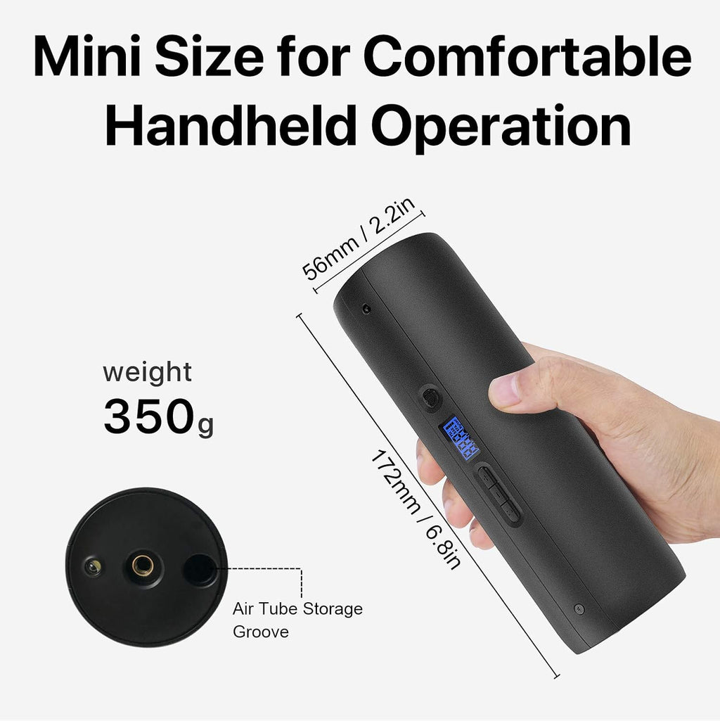 Rechargeable Portable Air Compressor Tire Inflator Electric Pump 12V DC with Digital Gauge LCD Display LED Light 150PSI M30338
