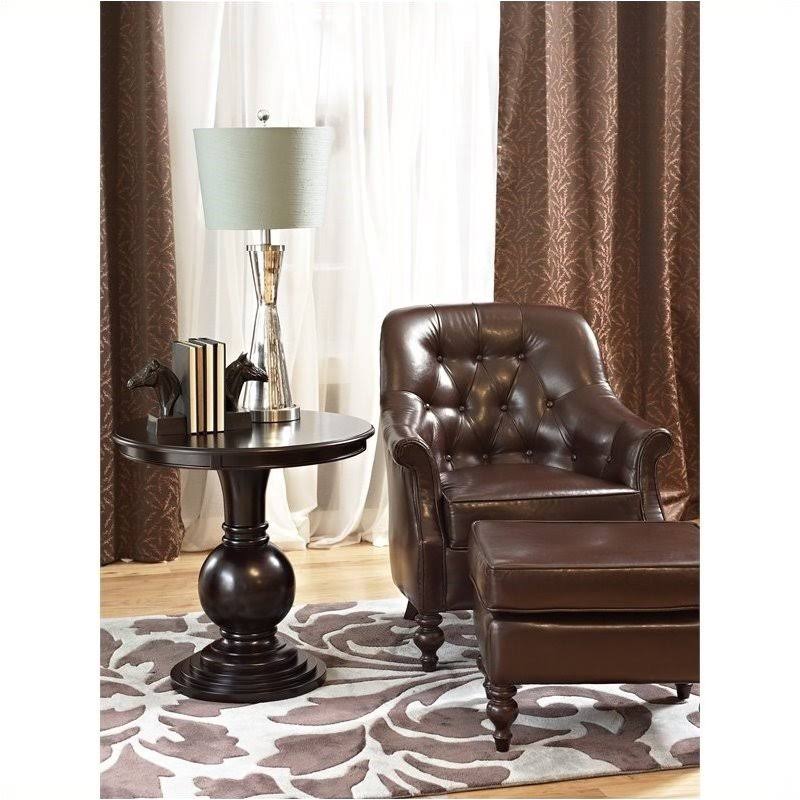 Espresso Round Pedestal End Table P938768