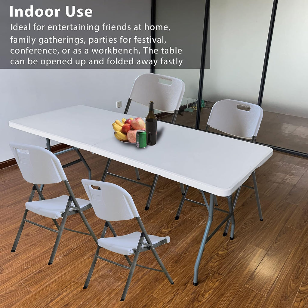 White 6ft Folding Plastic Utility Table G42643