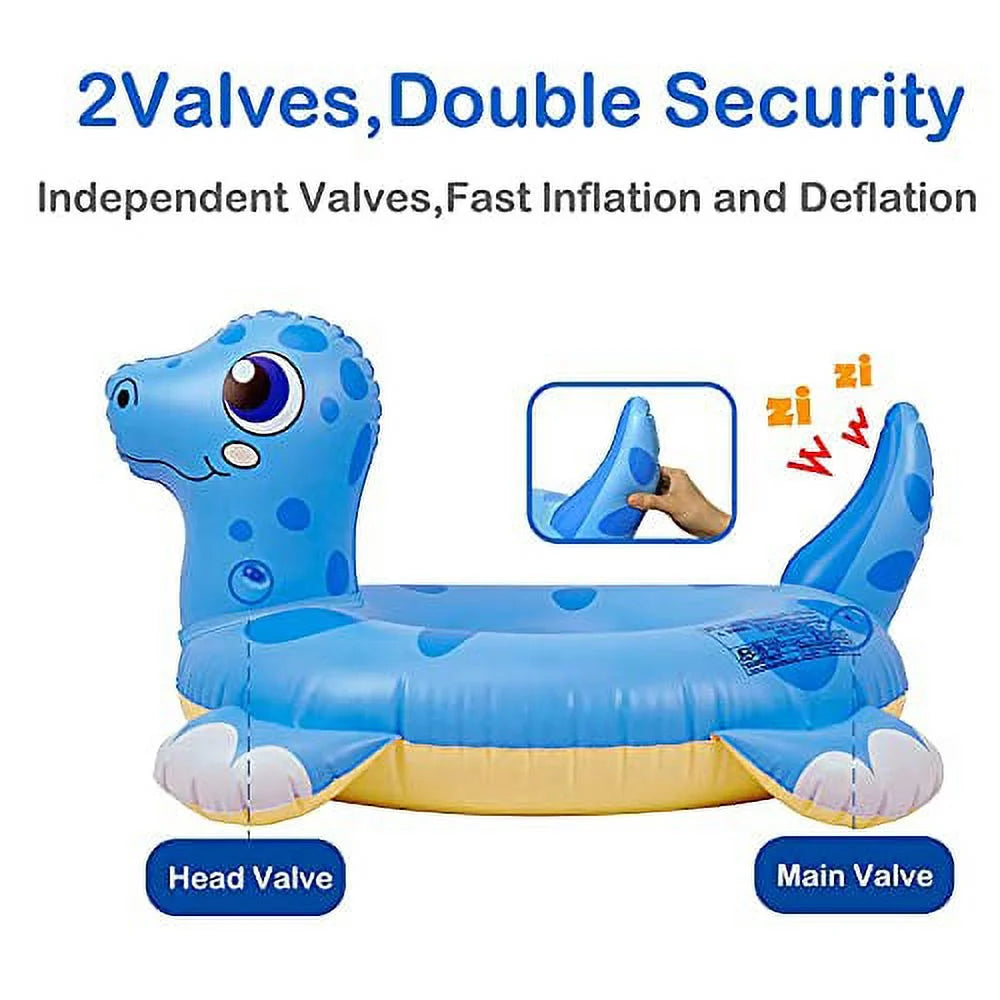 3D Dinosaur Inflatable Pool Float Toy (Blue-Brachiosaurus) 30in N1478