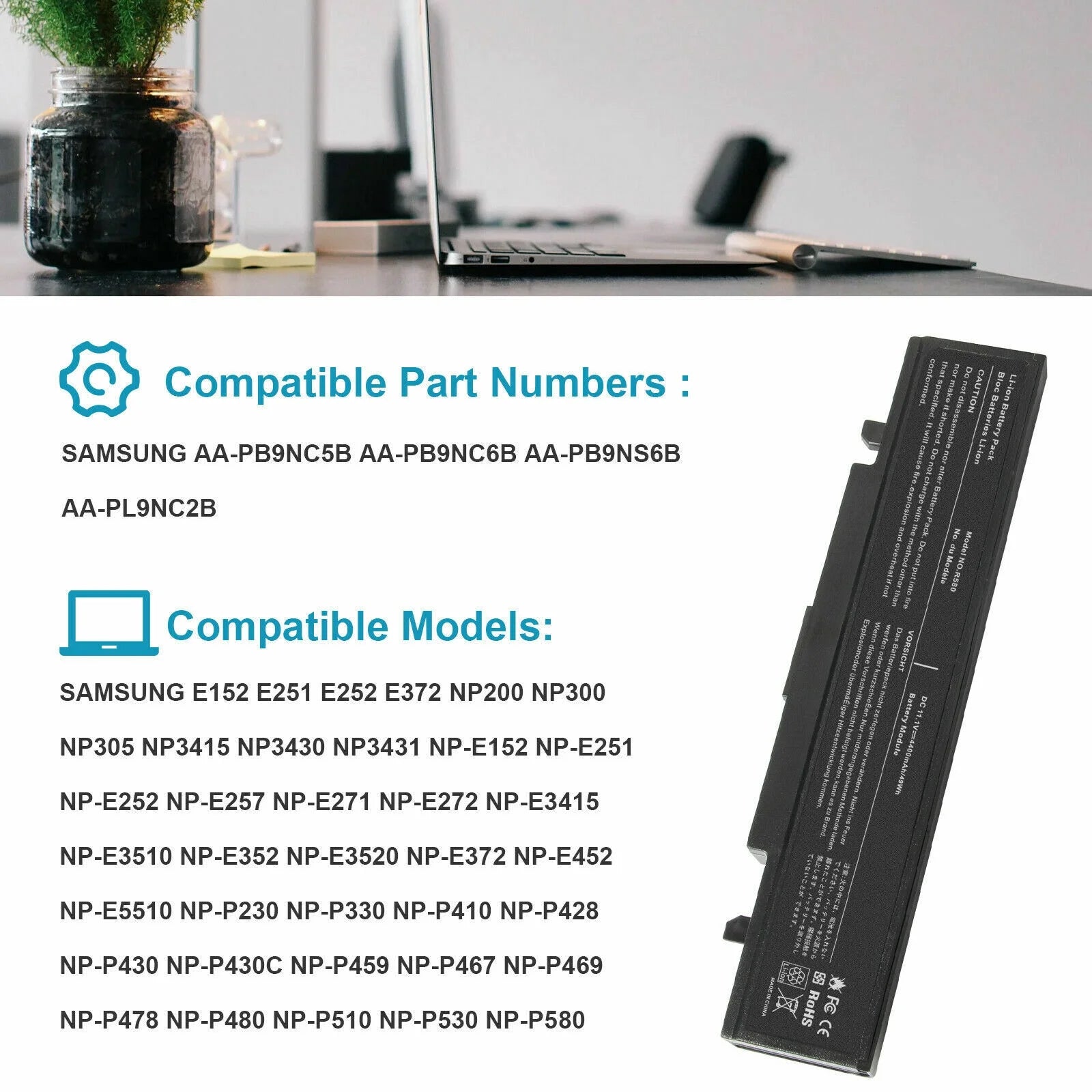 Battery for Samsung Laptop A57541