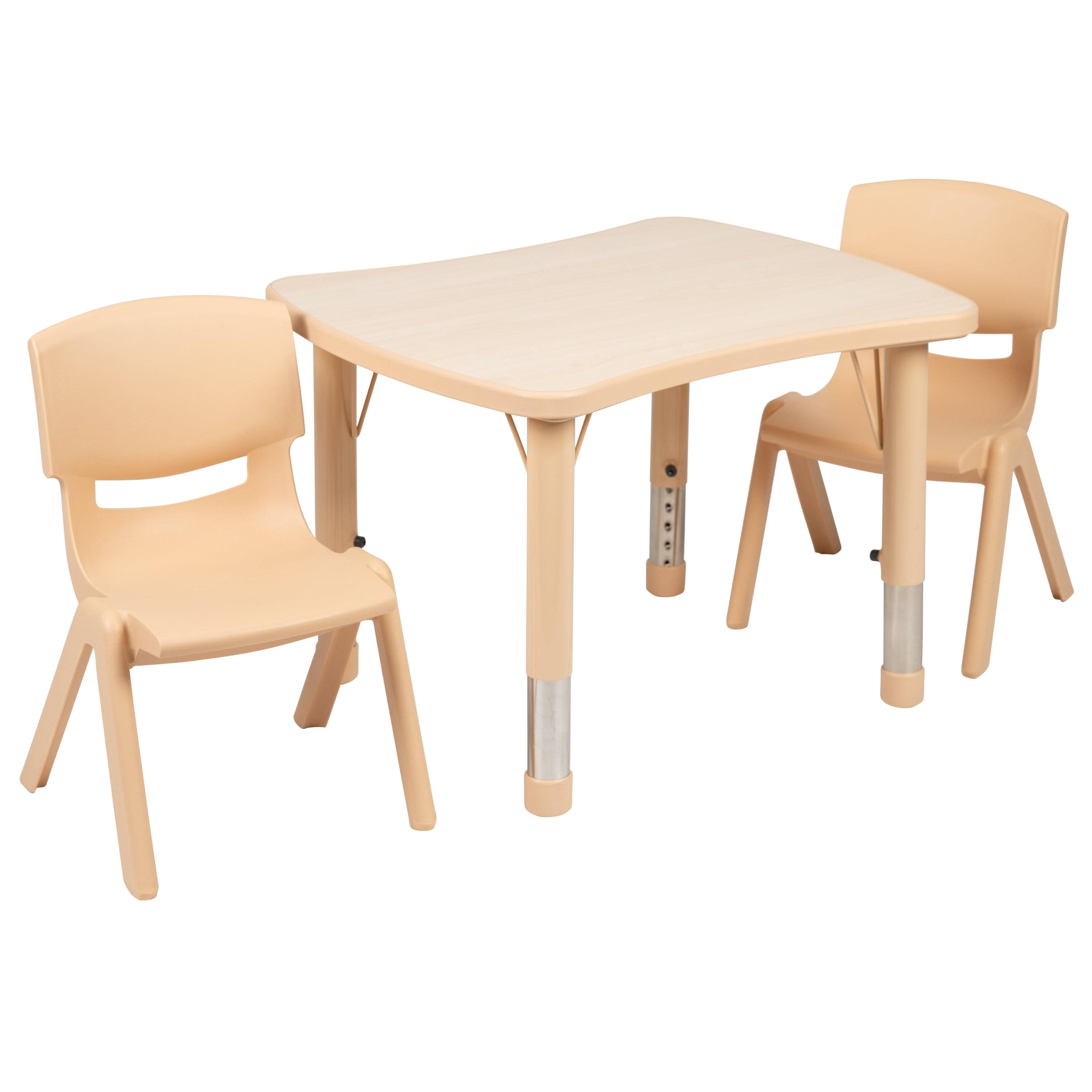 Green Rectangle Plastic Activity Table Set with 2 Chairs I7253