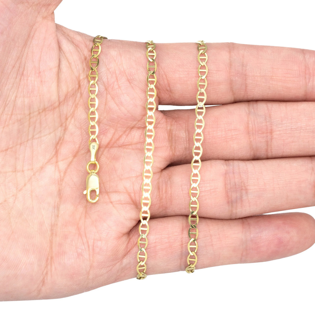 10k Yellow Gold Solid Anchor Chain Necklace 16" - 30" H9405