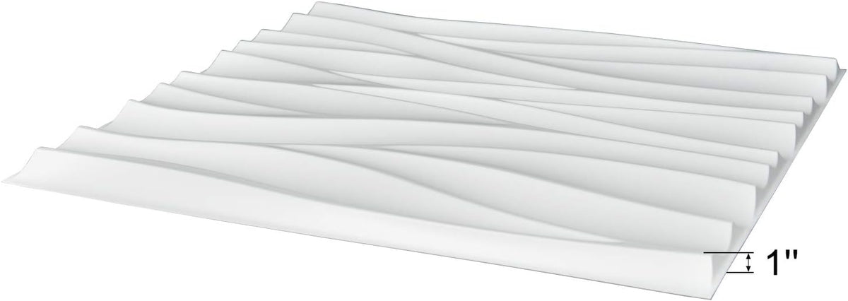 White Pack of 2 3D Wall Panels L989