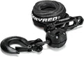 Black 3/16 50FT Synthetic Winch Rope Cable Kit with Forged Hook Fairleads, Pack of 2 W2093