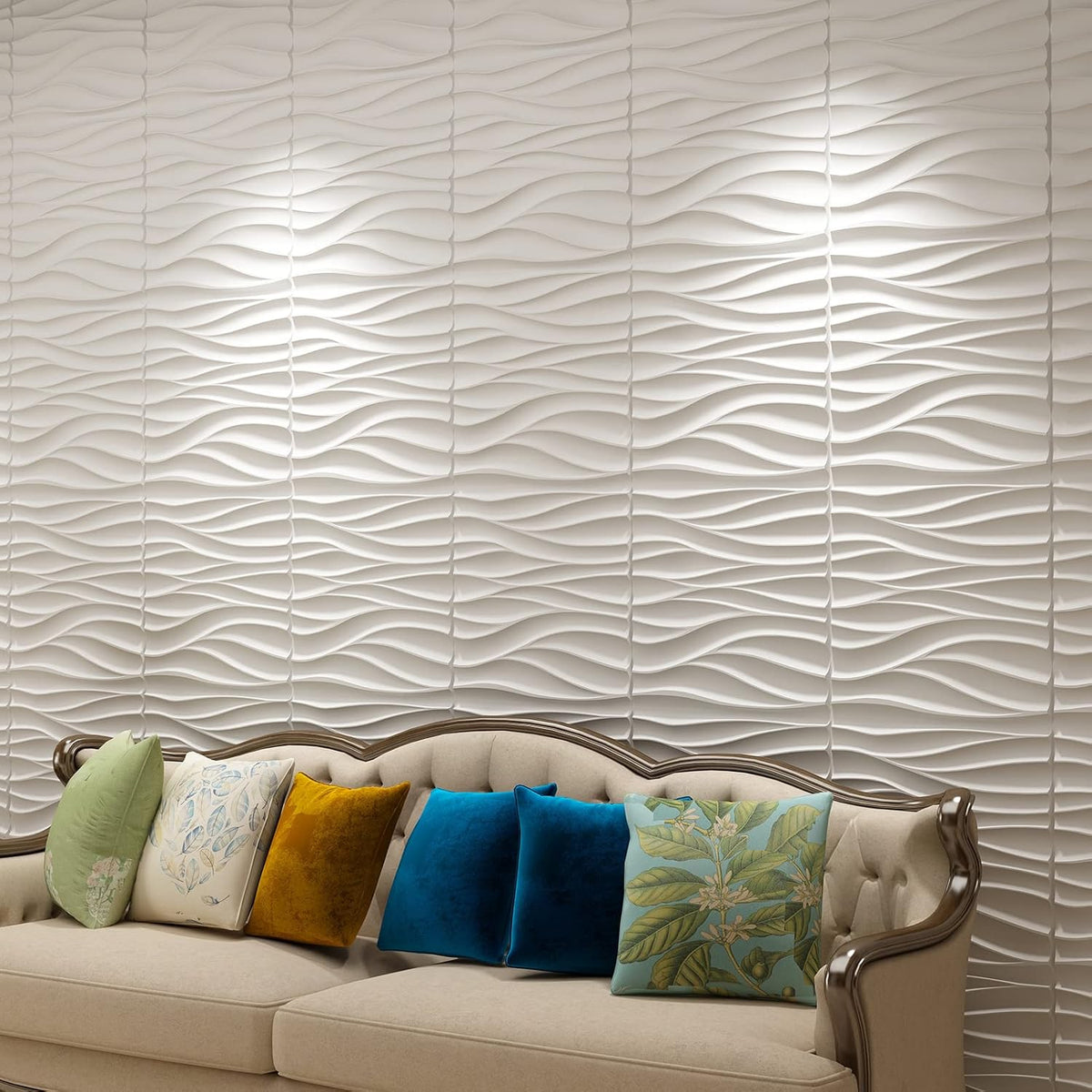 White Pack of 2 3D Wall Panels L989