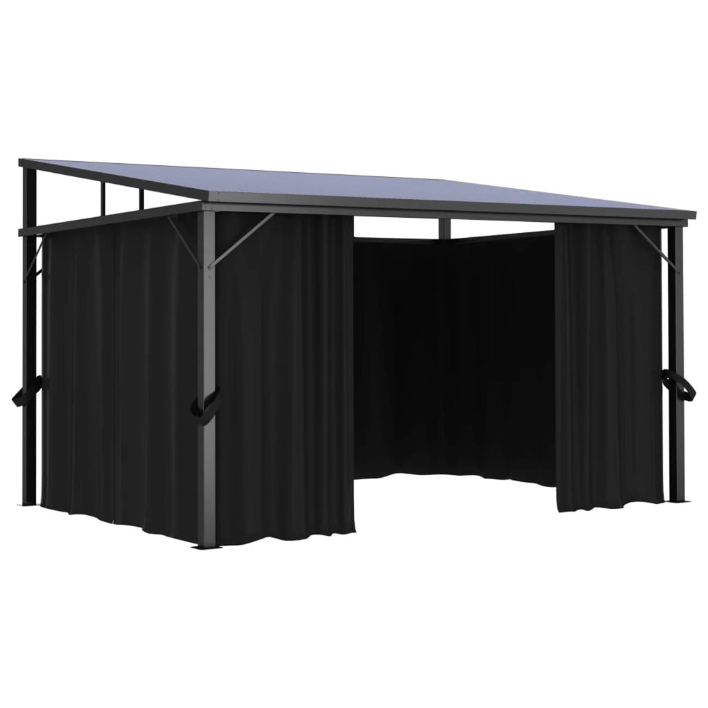 Anthracite Gazebo with Curtain E473741