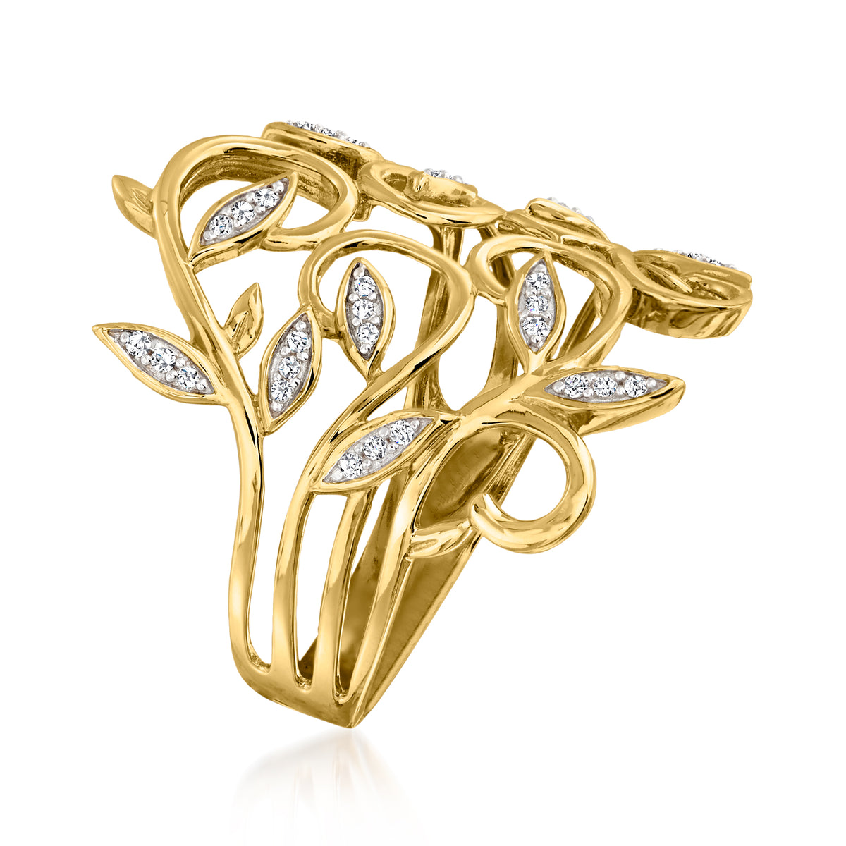 0.10 ct. t.w. Diamond Leaf Ring in 14kt Yellow Gold Z25690