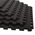 Interlocking EVA Foam Floor Tiles, Set of 6, Black E258291