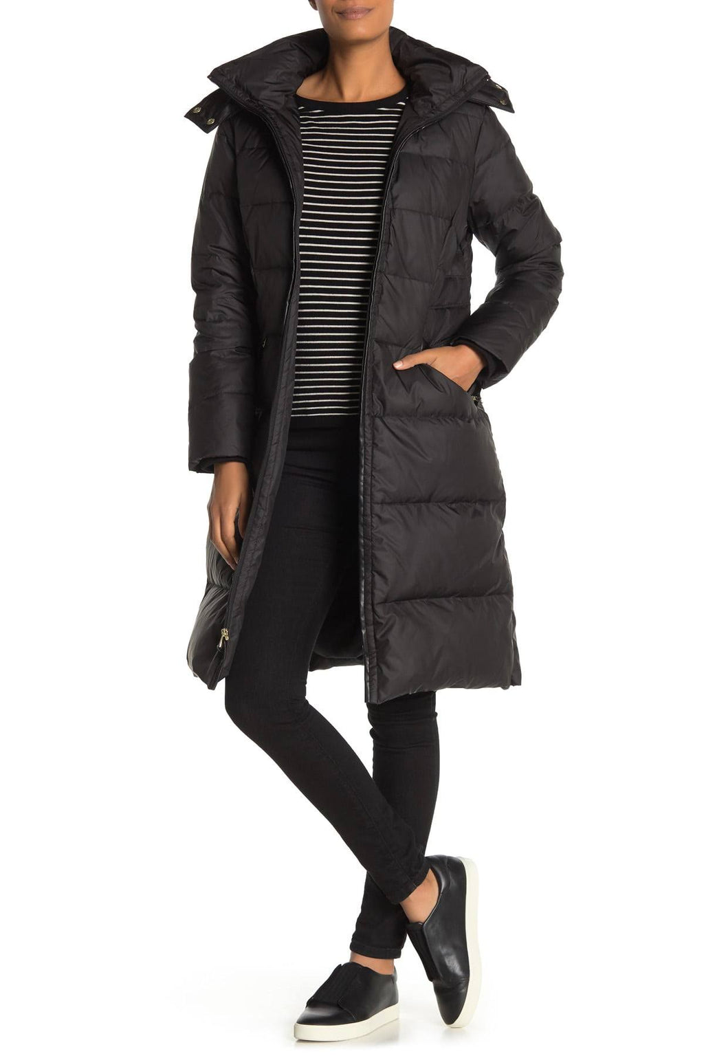 Faux Fur-Trim Puffer Coat Medium / Black G890474