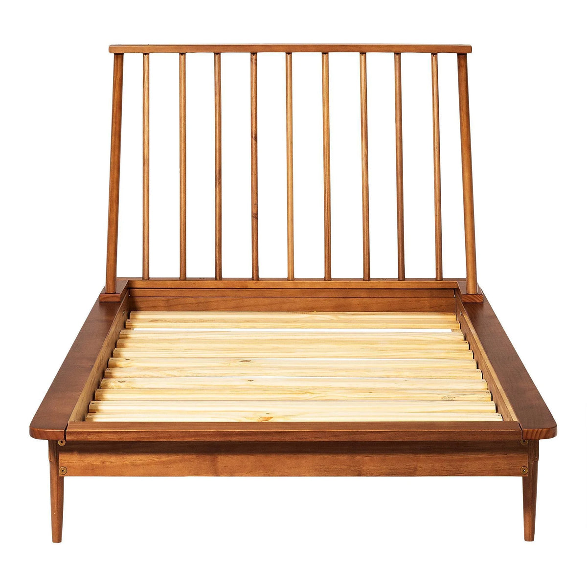 Twin Solid Wood Spindle Bed Caramel H10268