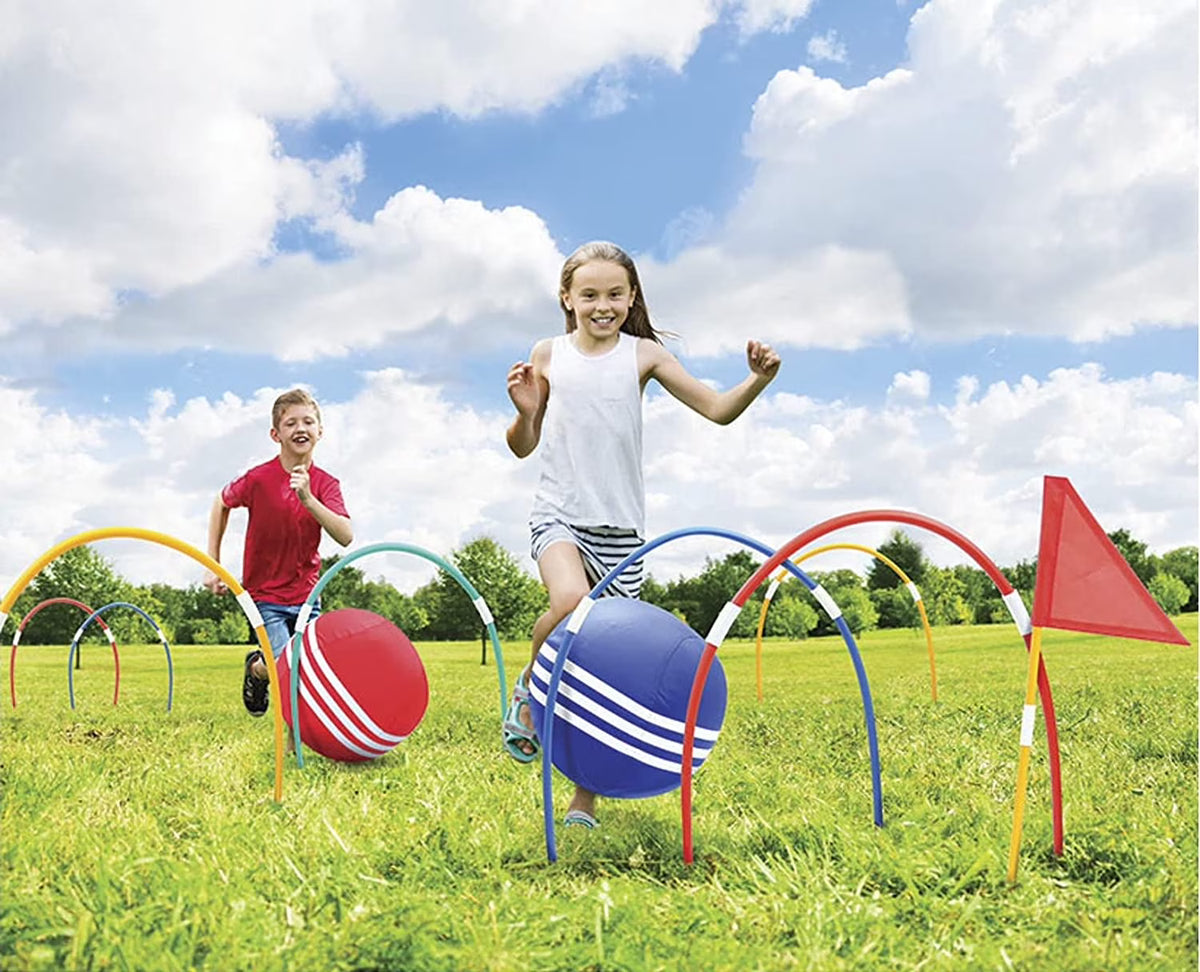 Inflatable Croquet Game Set with Balls, Wickets & Finish Flags M5395