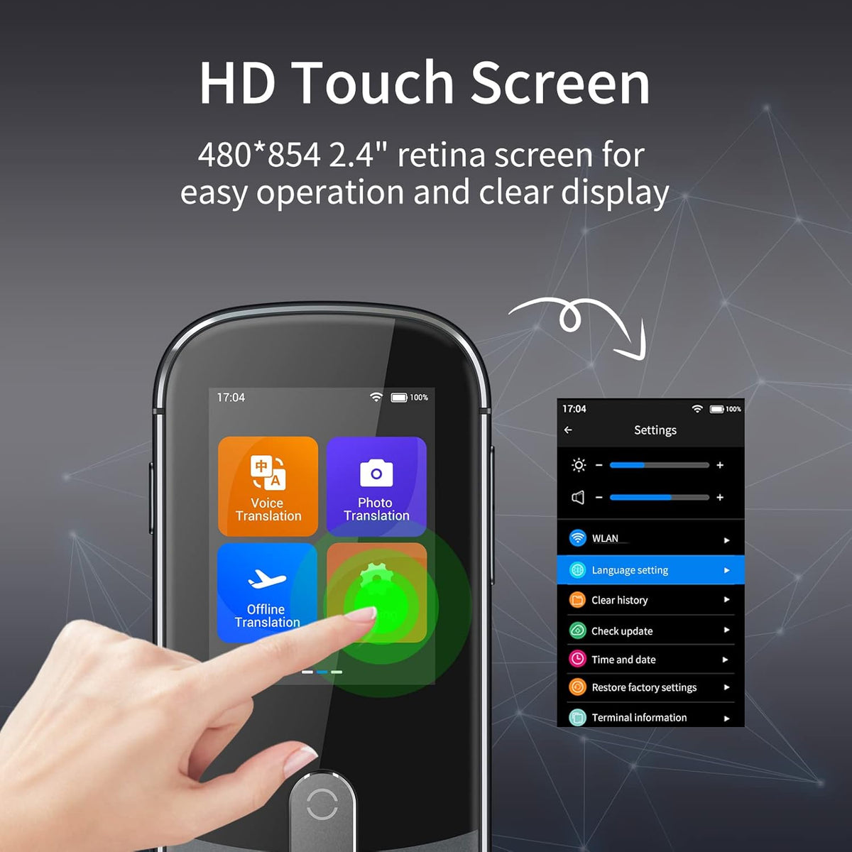 127 Language Voice Image Translator with Wi-Fi Hotspot Connection X550991