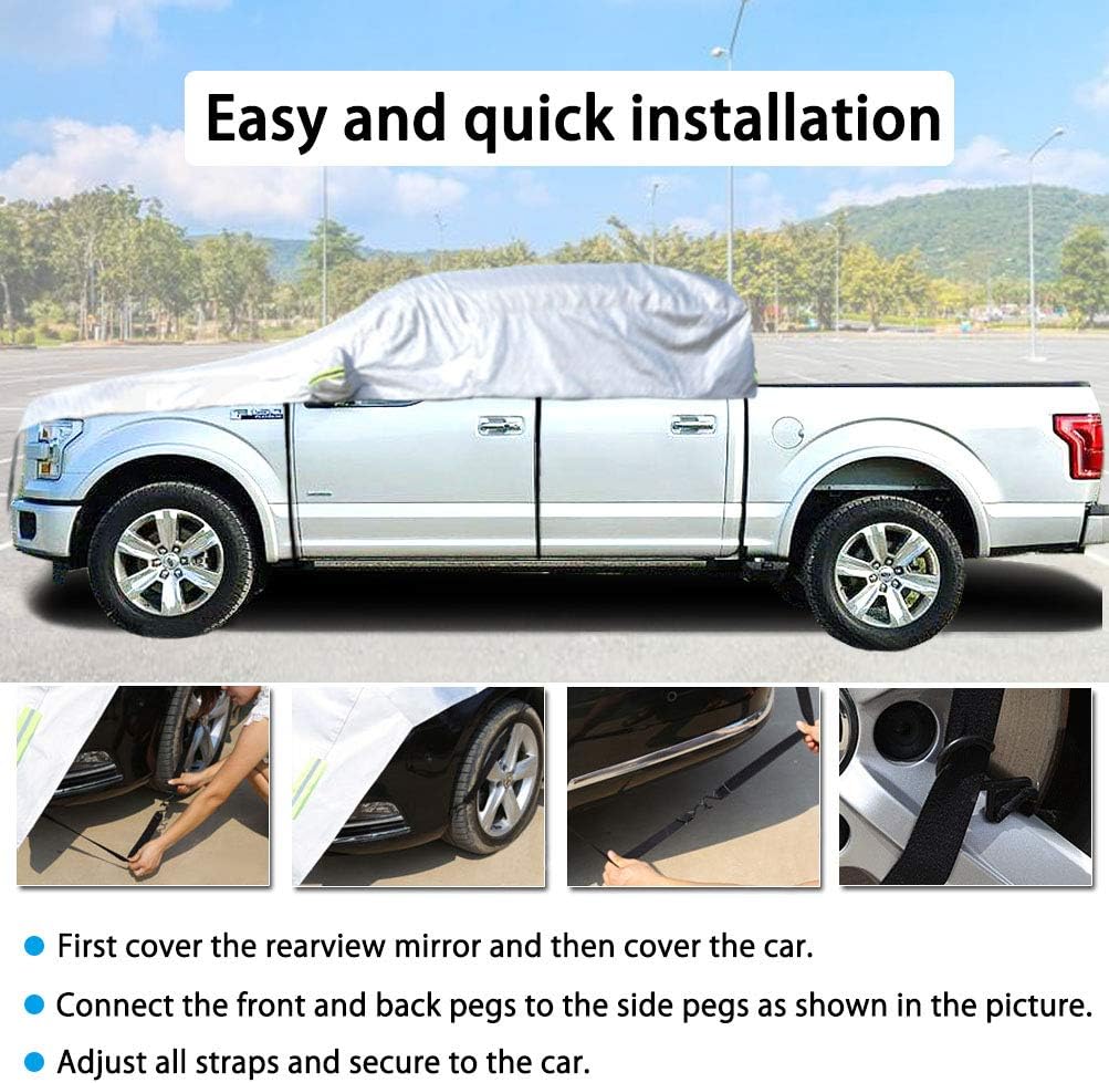 Half Car Cover with Cotton Waterproof Dustproof UV Resistant Snowproof Universal M310