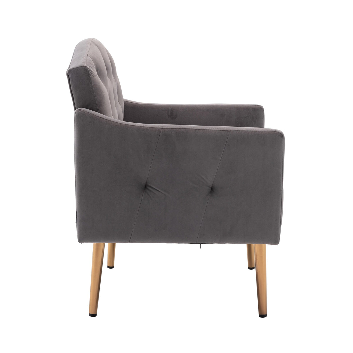 Grey Velvet Tufted Accent Chair F719