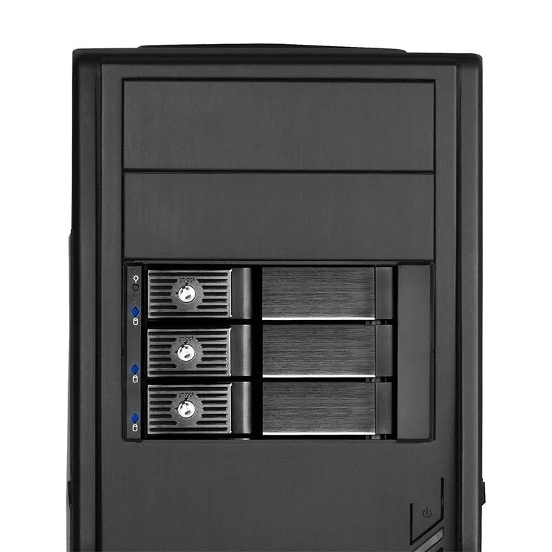 2x5.25x22 Device Bay to 3x3.5x22 SAS/SATA 6.0 Gbits Trayless Hot-Swap Cage Y93638