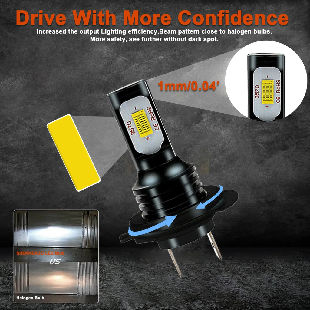 9005 H7 LED Headlight Bulbs H11 Fog Lights White 6000K W909545