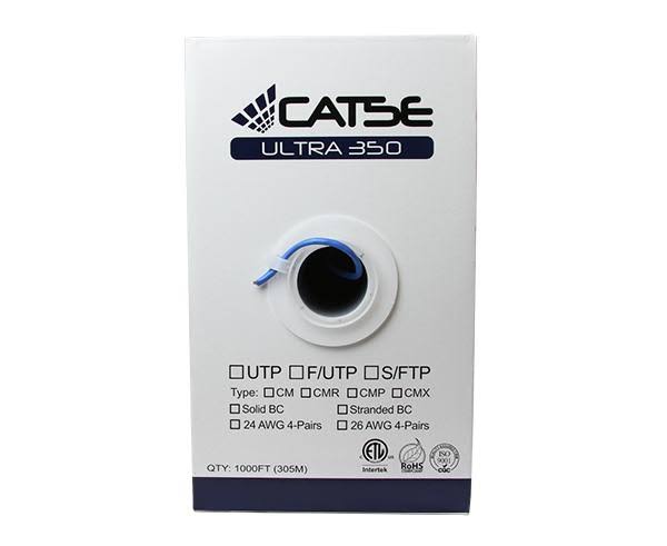 Cat5e Shielded Bulk Ethernet Cable, 24AWG, 1000ft Black G6818