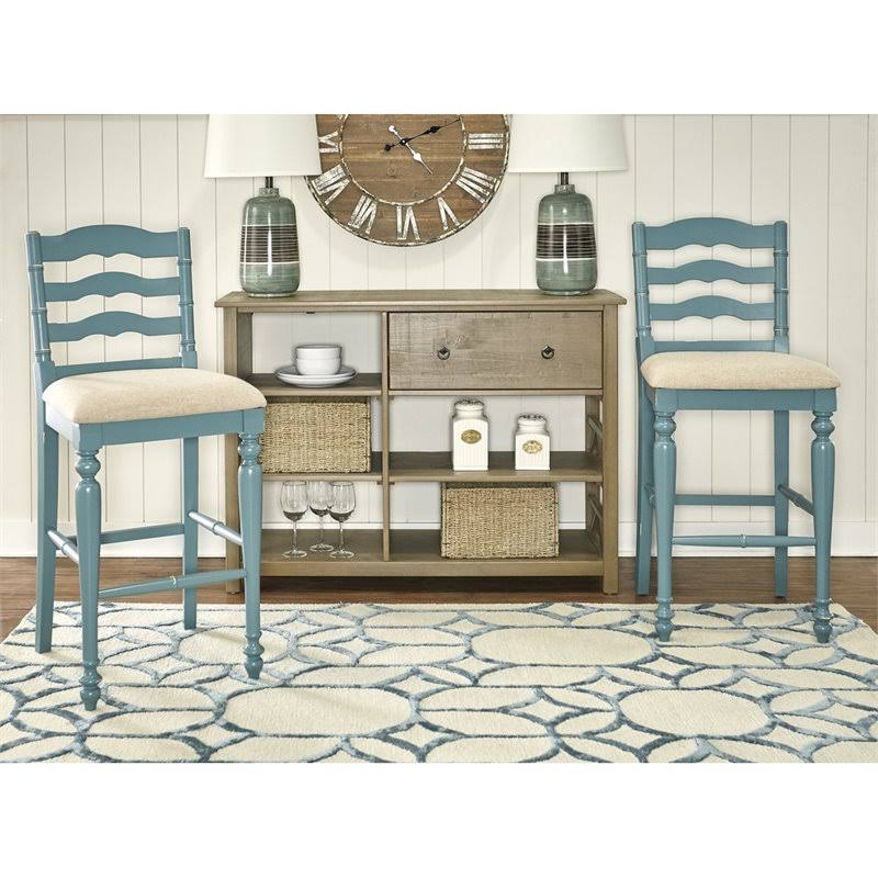 Blue Wood Bar Stool U31197