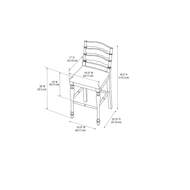 Blue Wood Bar Stool U31197