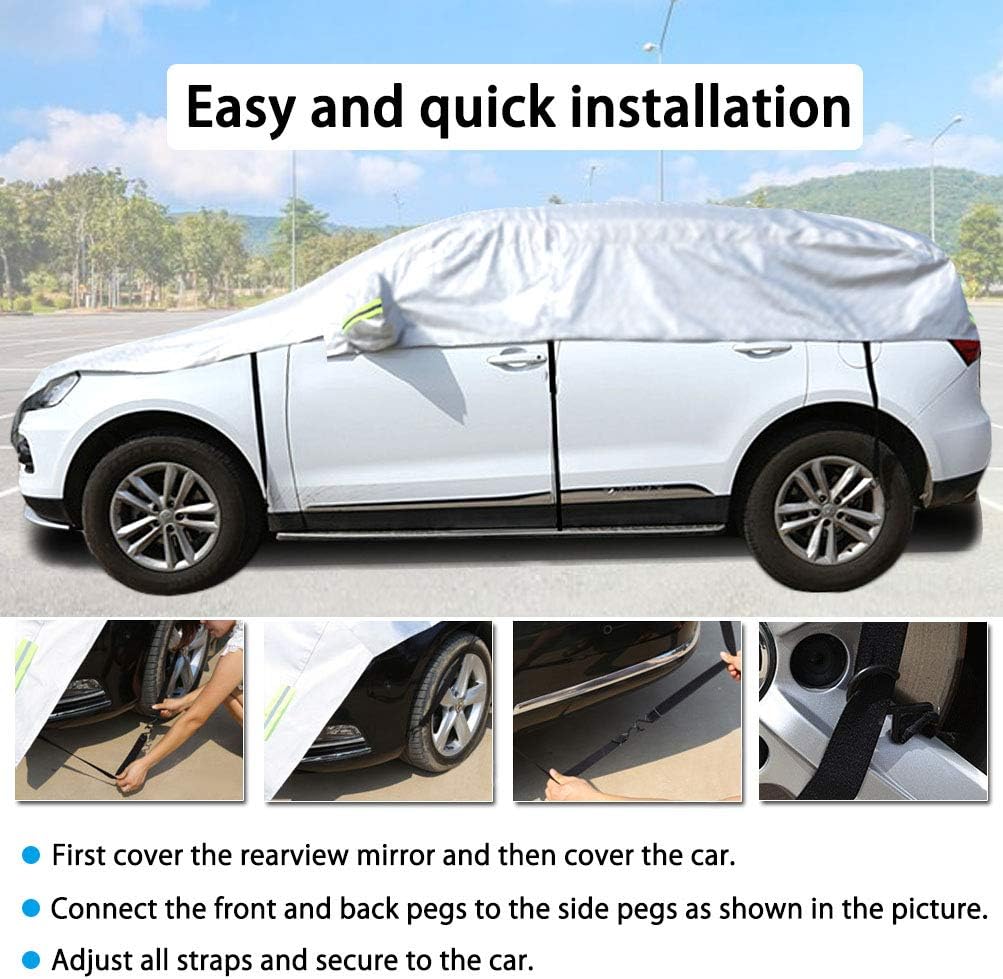 Half Car Cover with Cotton Waterproof Dustproof UV Resistant Snowproof Universal M310