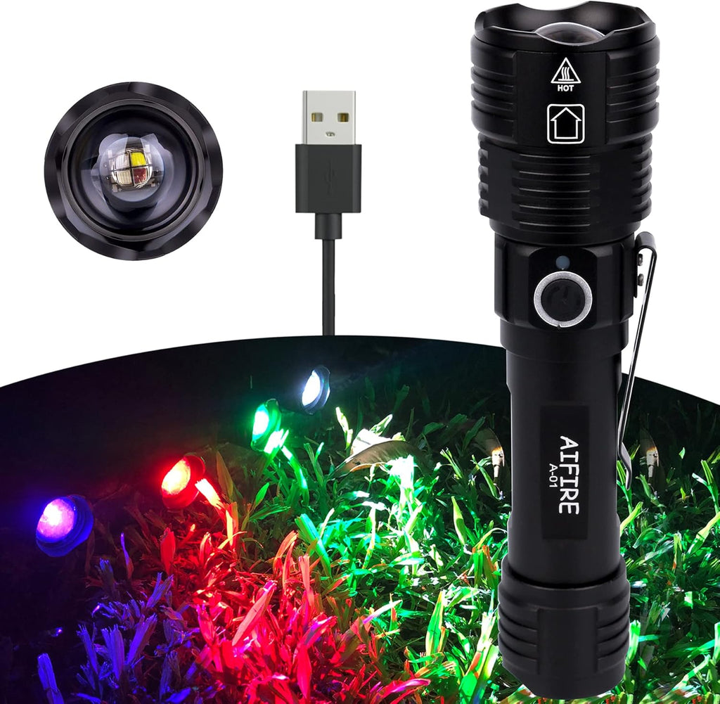 Rechargeable 4 Color in 1 Tactical Flashlight G58464