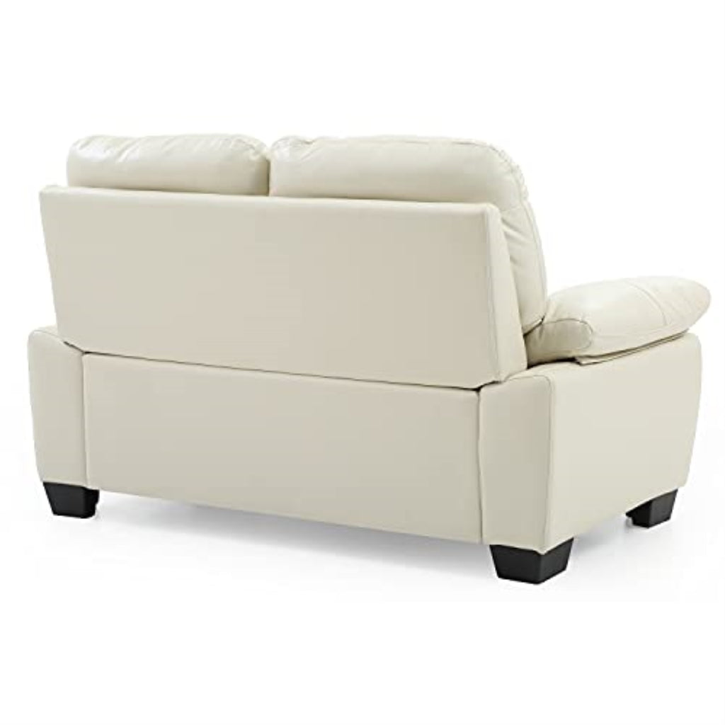 Faux Leather Loveseat in Pearl B368072