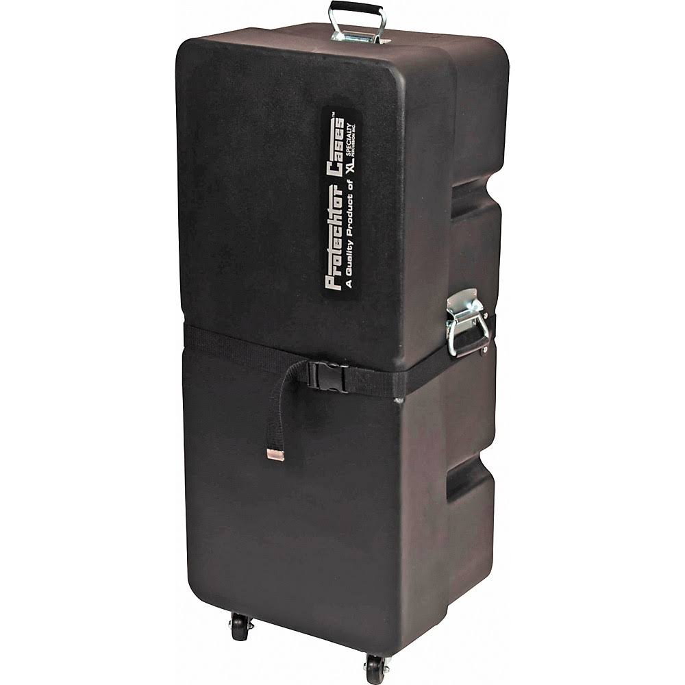 Black Upright Accessory Case with Wheels C5781