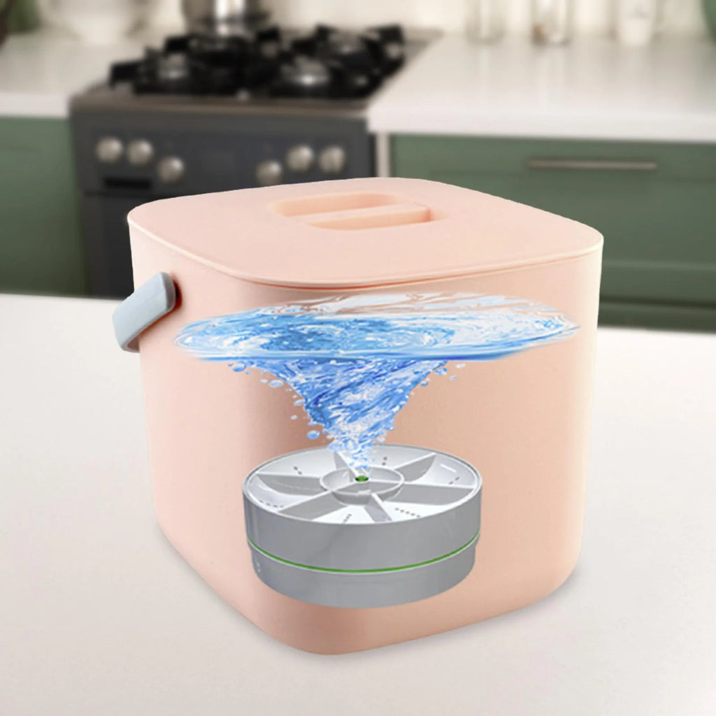 White Mini USB Dishwasher with Bucket L234