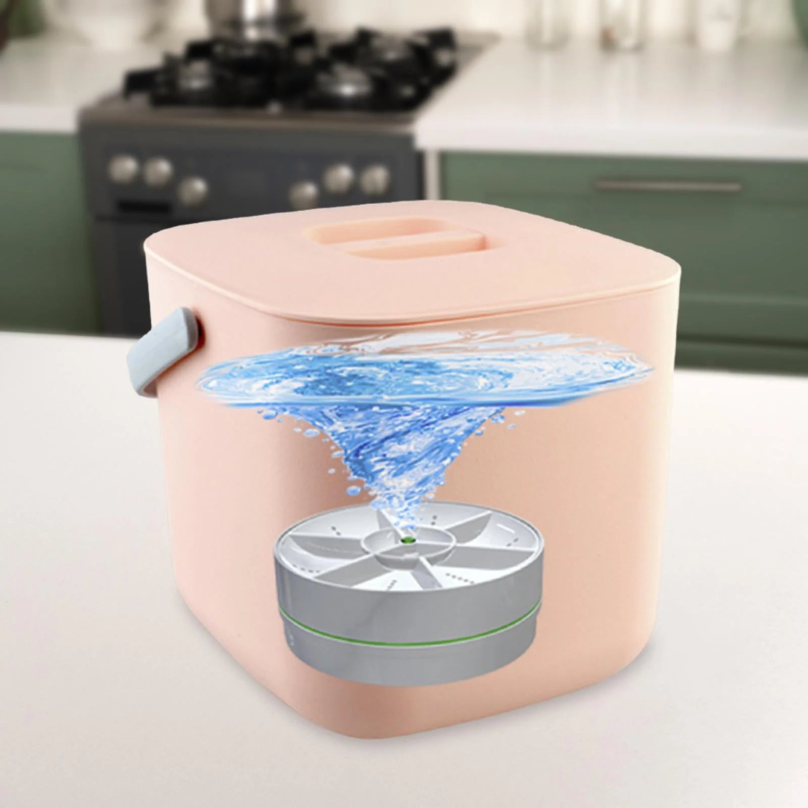 White Mini USB Dishwasher with Bucket L234