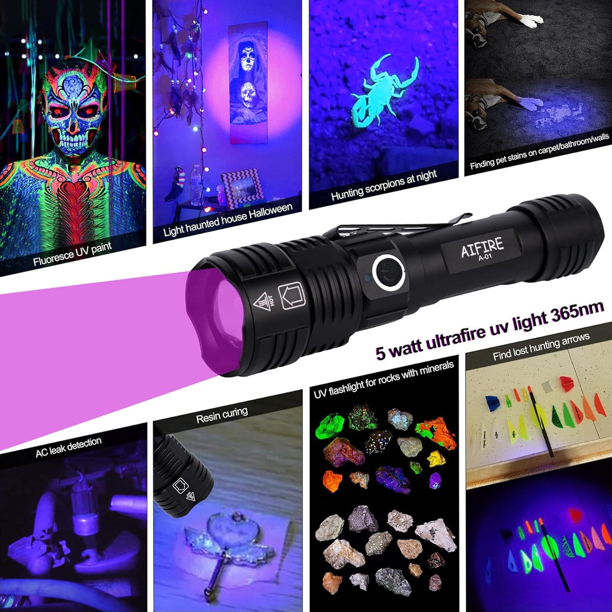 Rechargeable 4 Color in 1 Tactical Flashlight G58464