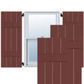15 in. x 72 in. Exterior Real Wood Pine Board u0026 Batten Shutters Pair Cottage Red P14654