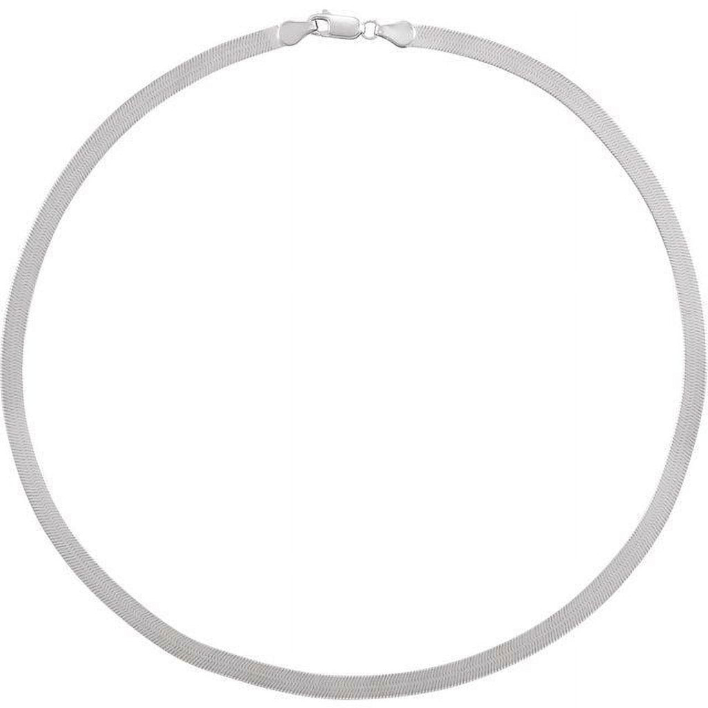 14K White 4.6 mm Flexible Herringbone 18" Chain A4807