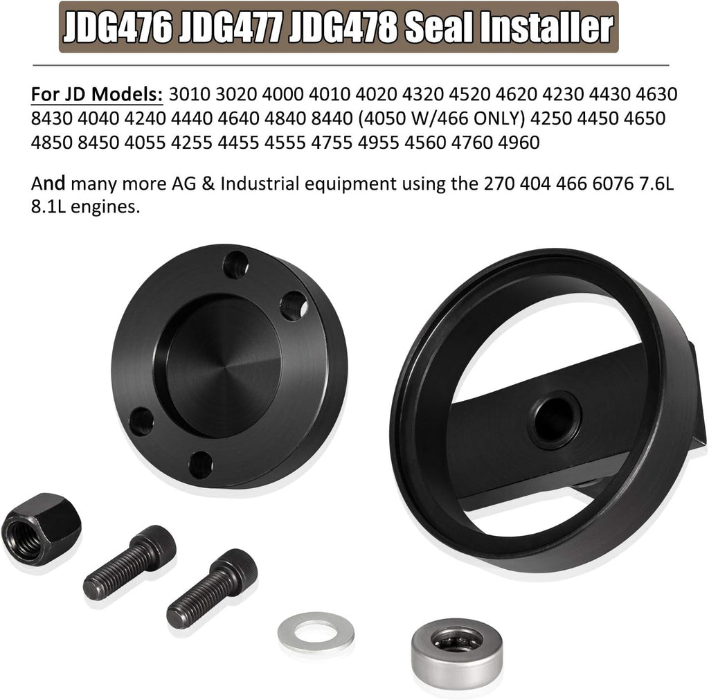 Crankshaft Rear Main Seal Installer for John Deere 4045, 6076, 6081 and 6466 Engines W62502