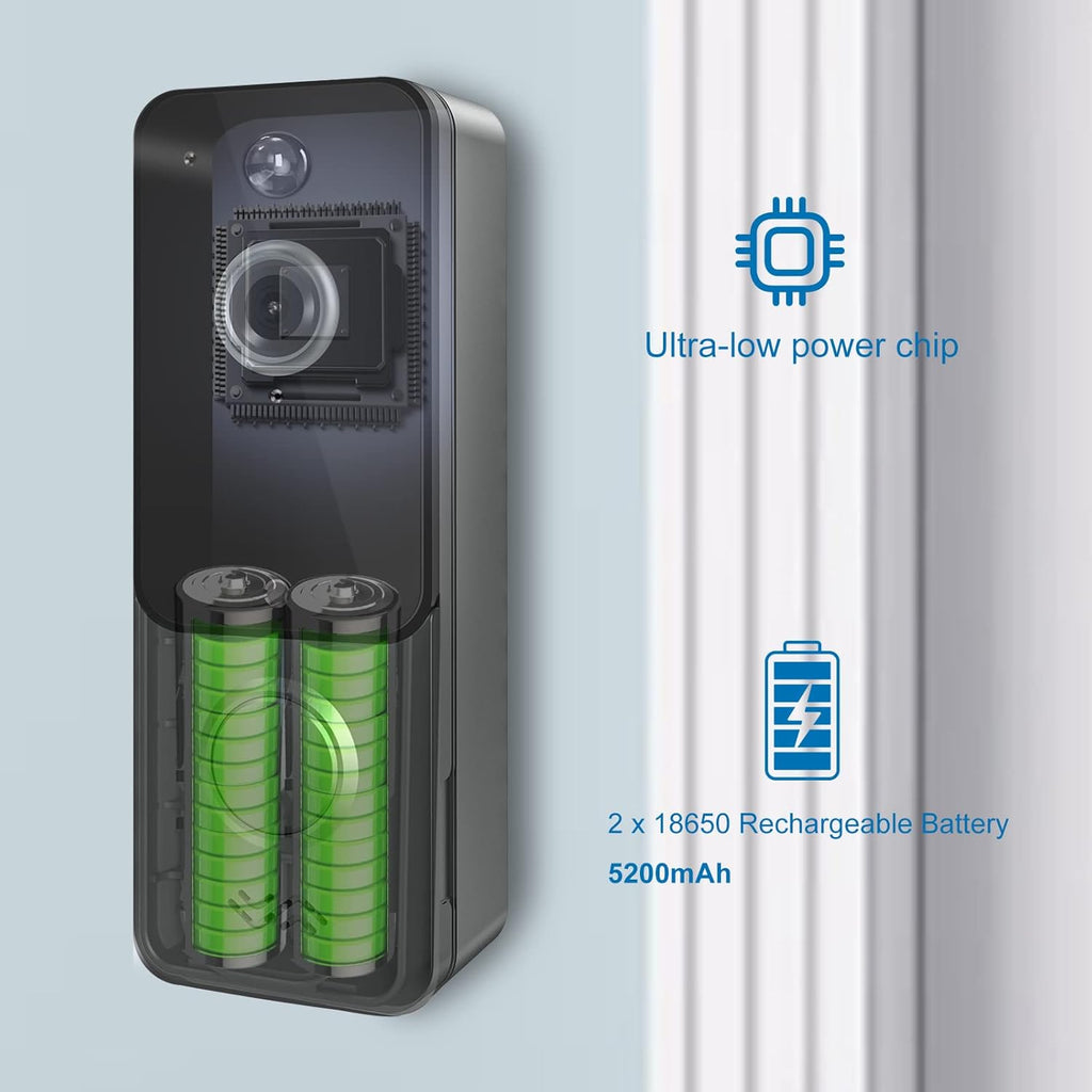 Video Doorbell Camera Wireless with Chime, 1080P HD, Night Vision, 2-Way Audio N763