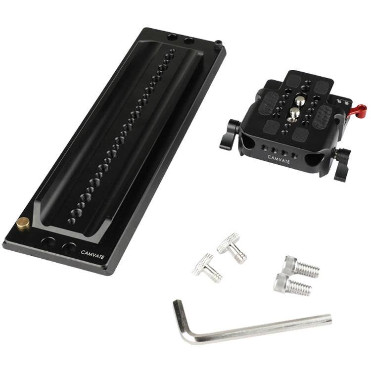 Standard ARRI 12x22 Sliding Dovetail Plate and Quick Release Baseplate with Double Rod Adapter for 15mm Rod System Z8628