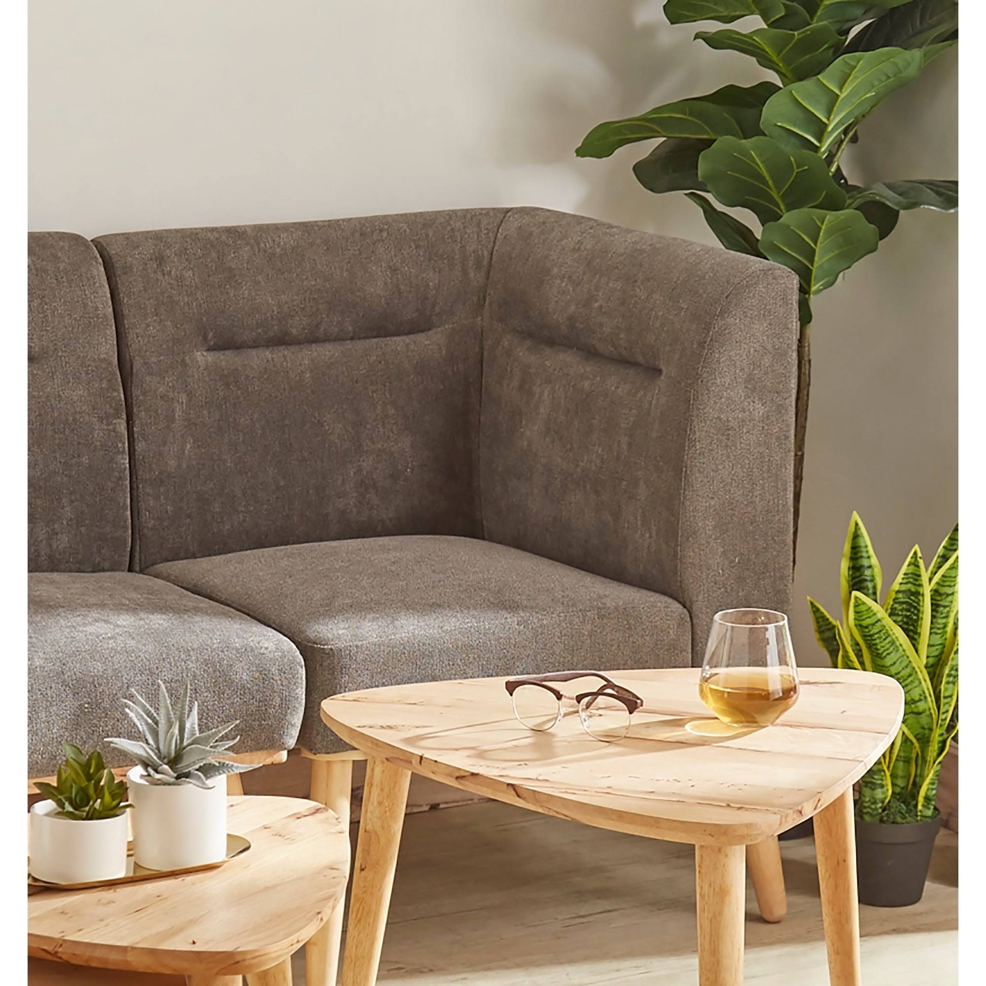 Blue/Espresso Wood Corner Sectional Sofa H787