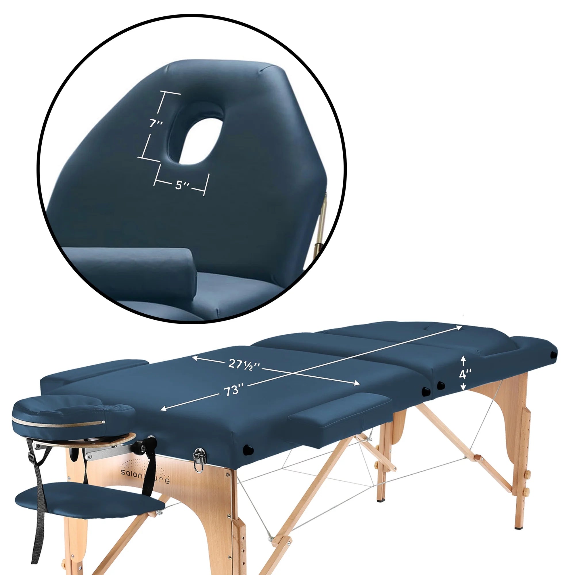 Blue Portable Massage Table with Backrest F644