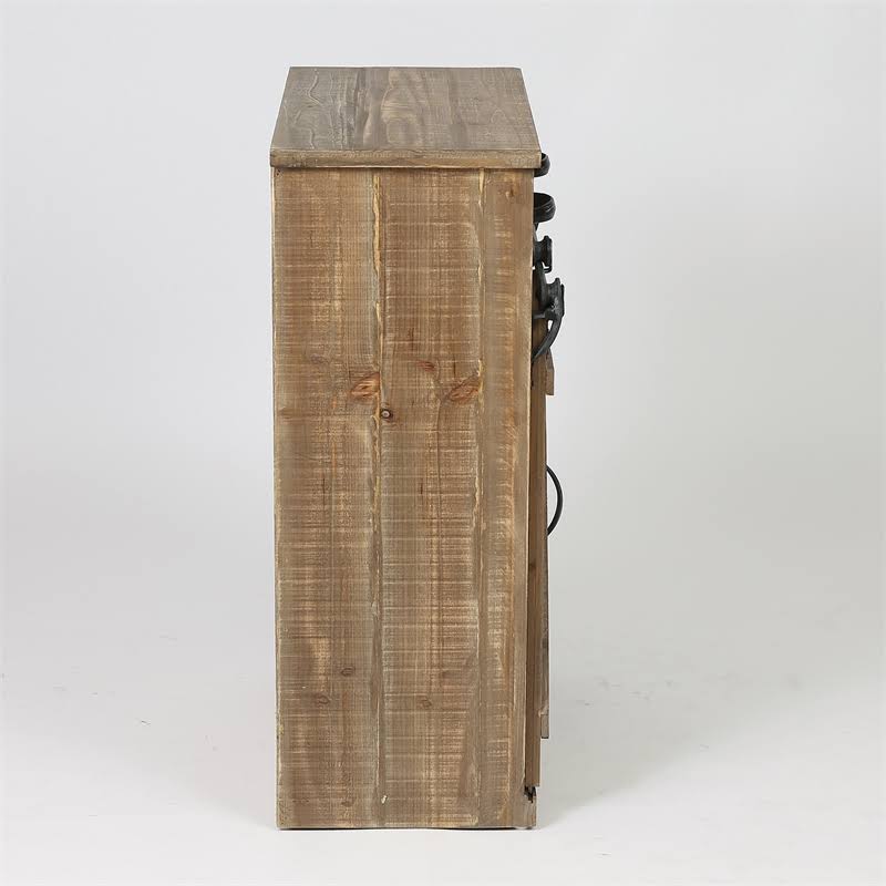 Rustic Brown Wood Sliding Barn Door Cabinet O519