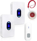 Elderly Call Button with 2 Receivers & 1 Waterproof Transmitters & 1 Doorbell C7260