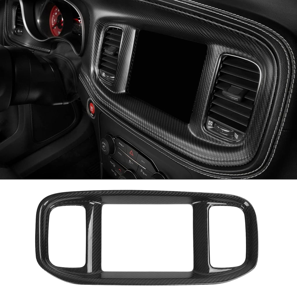 Gloss Black Carbon Fiber Car Stereo Radio Fascia Frame I802