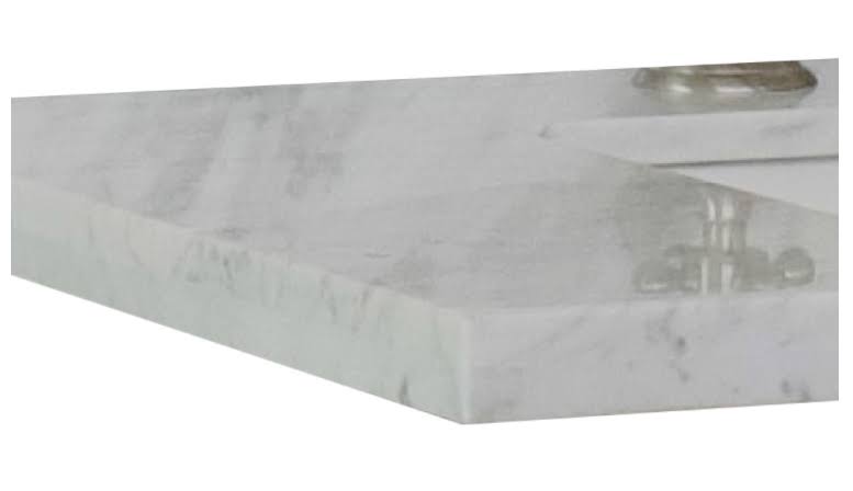 49 inch Carrara Marble Countertop with Double Rectangular Sink H9429