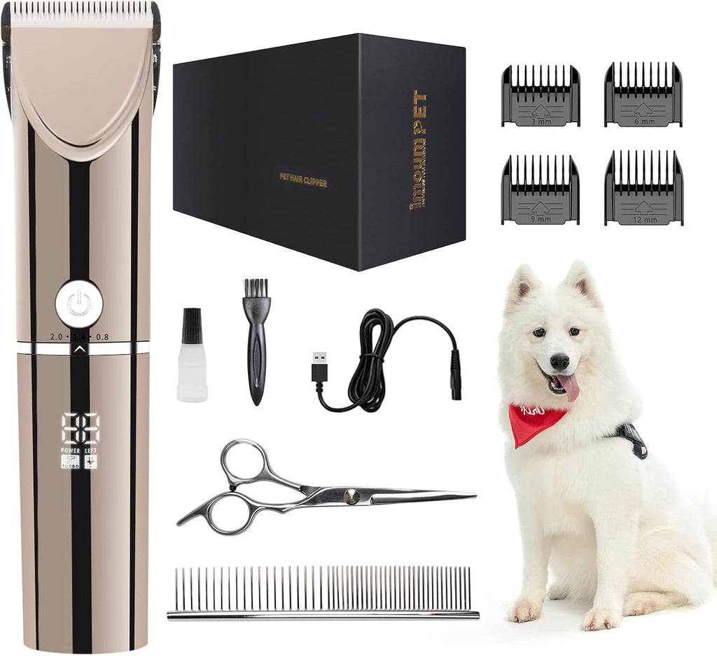 Cordless Dog Clippers for Grooming Pet Hair Trimmer, Rechargeable Electric Shaver, Pack of 2 E742