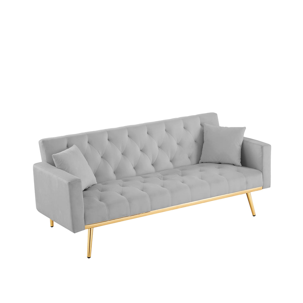 Grey Convertible Folding Futon Sofa Bed R750723