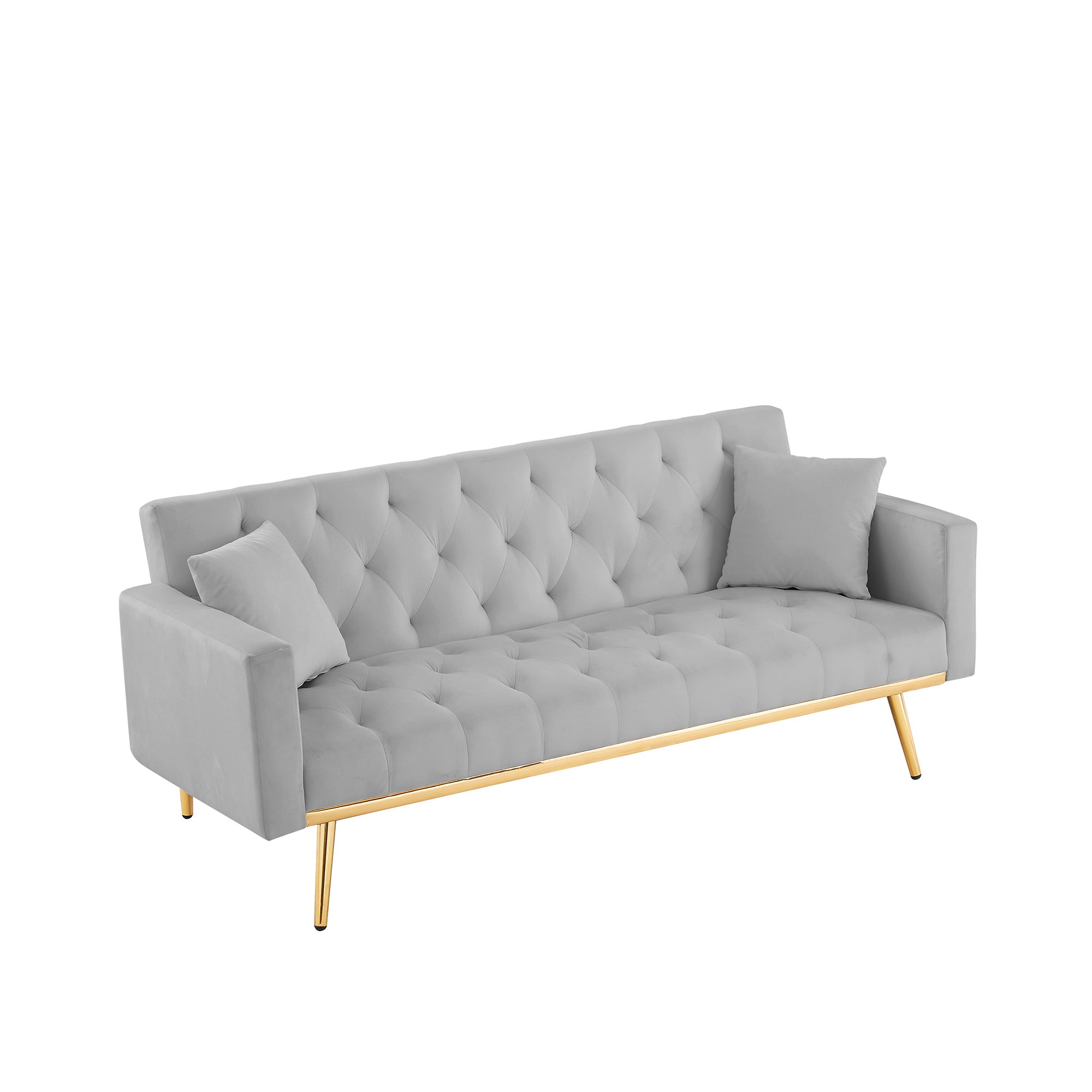 Grey Convertible Folding Futon Sofa Bed R750723
