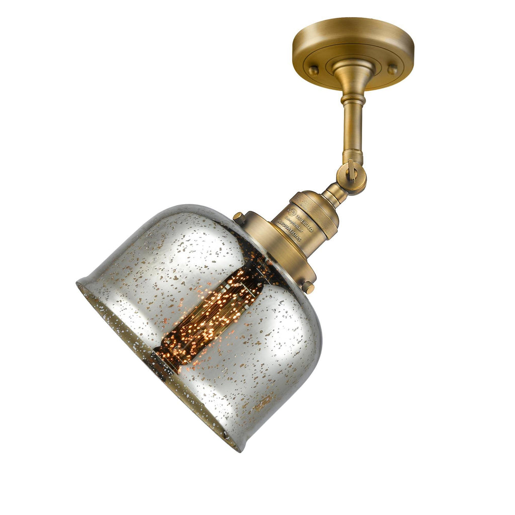 Large Bell 1 Light Semi Flush Mount LED (Brass) E62719