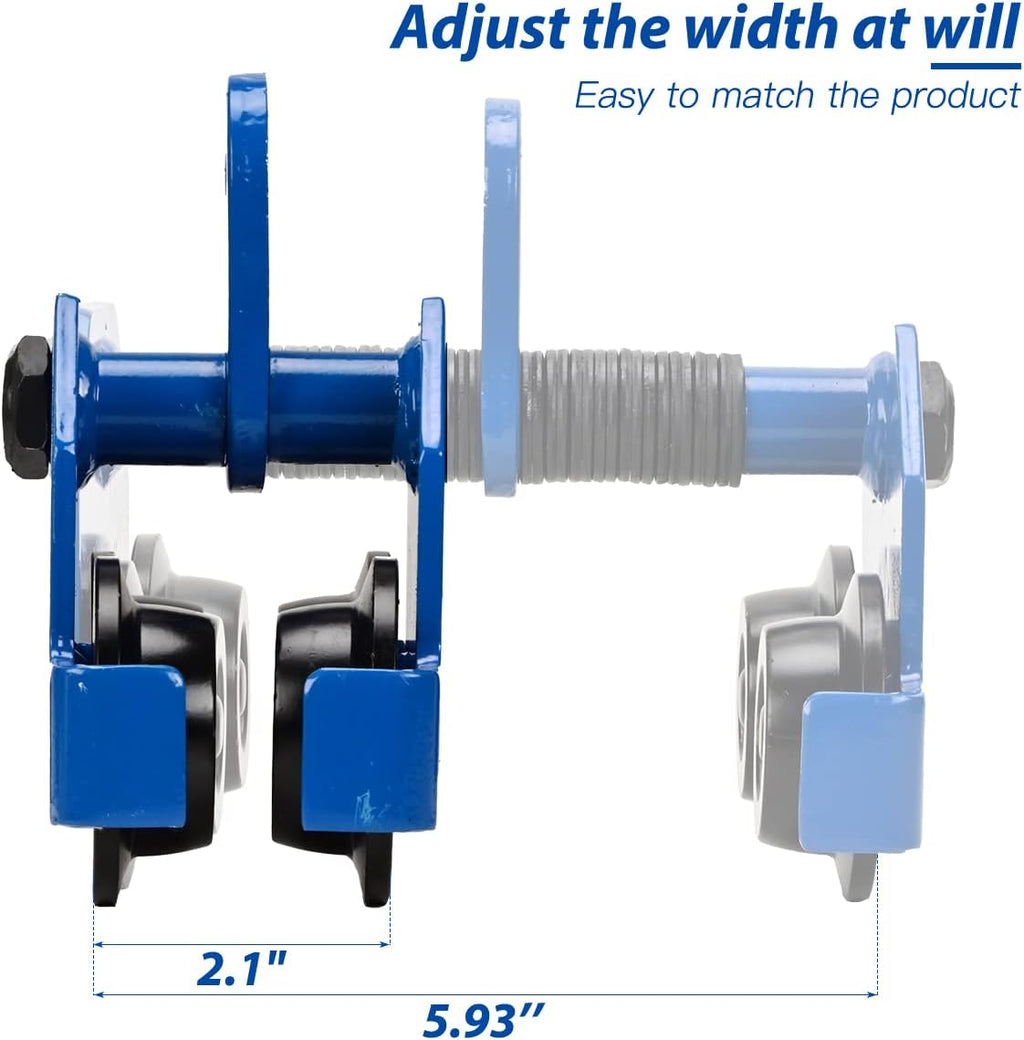 Heavy Duty Push Beam Trolley, 2200LBS Capacity, 2.1-6 in Adjustable Flange, Pack of 2 V8762