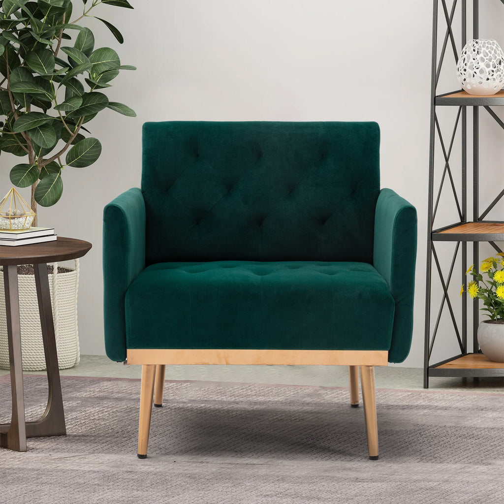 Grey Velvet Tufted Accent Chair F719